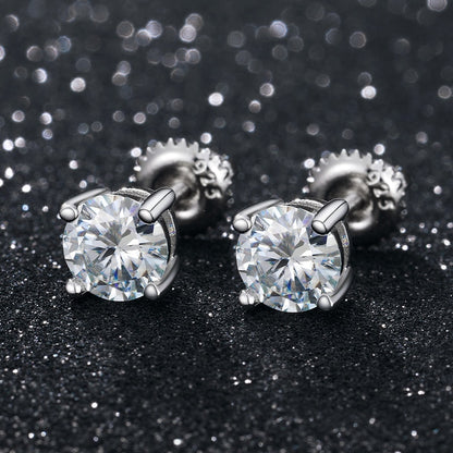 Real 0.1-1 Carat D Color Moissanite Earrings For Women & Men 100% 925 Sterling Silver Earring Trend Wedding Jewelry Gold