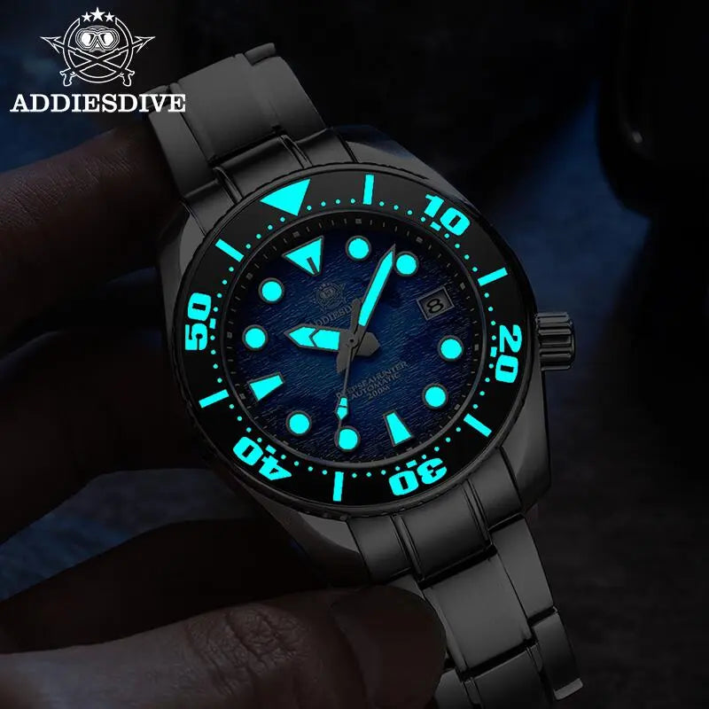 ADDIESDIVE Top brand Men Luxury WatchAD2102 200m Waterproof BGW9 Super luminous relogios masculinos Automatic Mechanical Watches