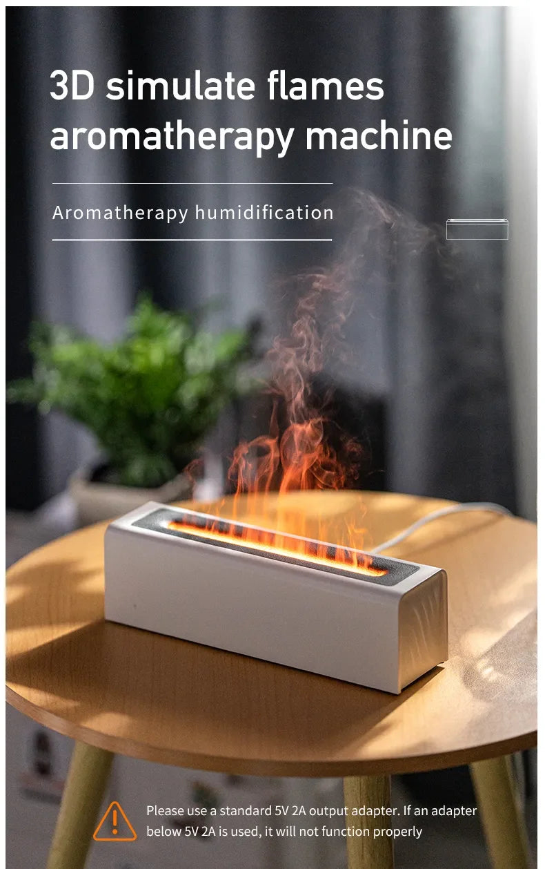 Colorful Simulation Flame Diffuser USB Plug-in Fragrance Office Home Flame Humidification Diffuser Diffuser