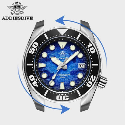 ADDIESDIVE Top brand Men Luxury WatchAD2102 200m Waterproof BGW9 Super luminous relogios masculinos Automatic Mechanical Watches