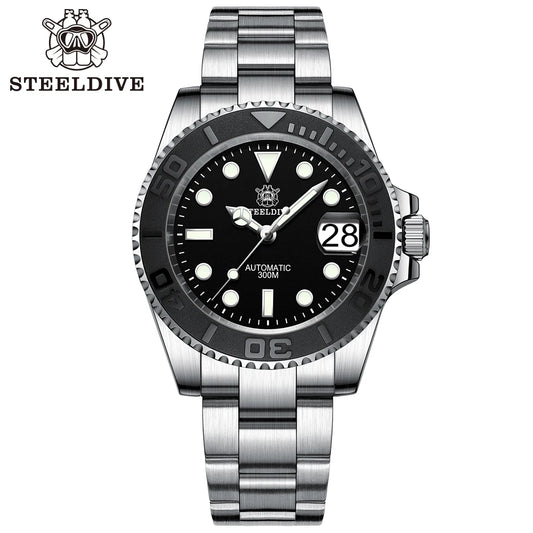 NEW STEELDIVE SD1953T Water Ghost Super Luminous Automatic Mechanical Wristwatches 300M Waterproof Ceramic Bezel Dive Watch