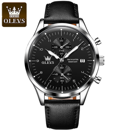 OLEVS Watches for Men Original Brand Quartz Luxury Business Men's Watch Waterproof Luminous Date Fashion Chronograph Wristwatch