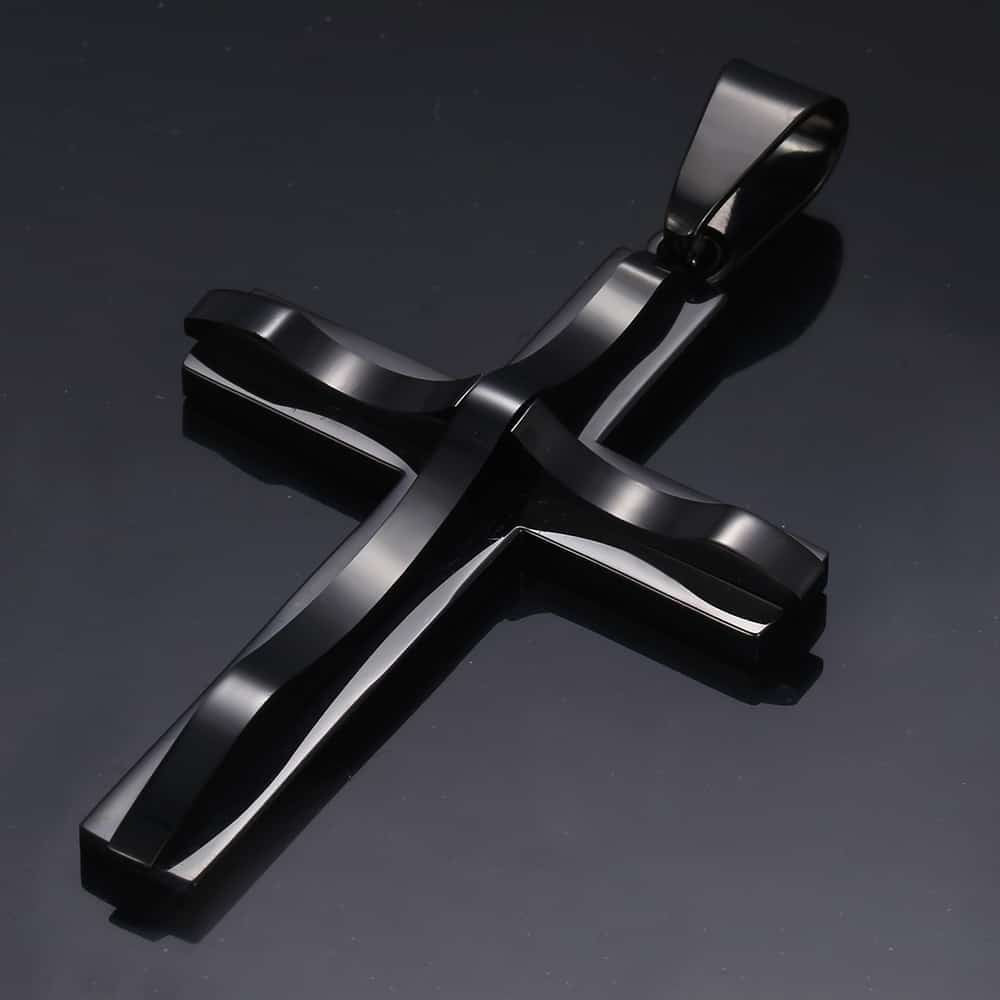 Gold Silver Color Cross Pendant Necklace For Men  Stainless Steel Pendant Necklace Men Jewelry