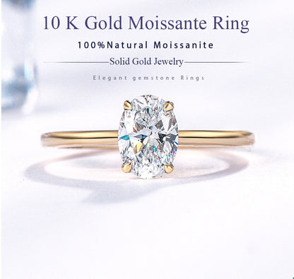 14K 10k Yellow White Gold 1.5CT 1.0CT Moissanite Rings for Women Handmade Oval Rings Engagement Bride Gift Fine Jewelry Sterling Silver