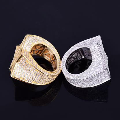 Men Star Rings Gold Color Full Zircon Fashion Hip Hop Rock Jewelry Bling