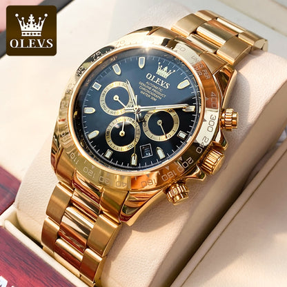 OLEVS Top Brand Mens Automatic Mechanical Watch Deep Waterproof Stainless Steel Strap Scratchproof Men Automatic Wristwatch