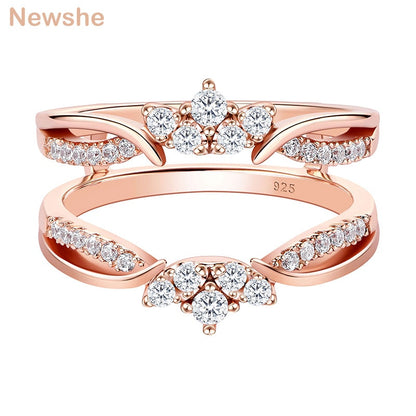 925 Sterling Silver Multi-color Guard Ring Enhancers for Women Crown Engagement AAAAA CZ Exquisite Wedding Band Jewelry