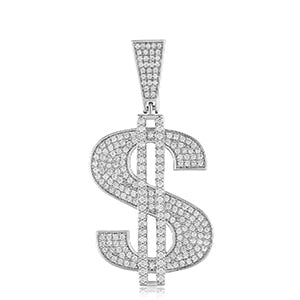 Moissanite Hip Hop Rap US Dollar Pendant Necklace Chain Accessories 925 Sterling Silver Money For Women Men Bling Jewelry Gift