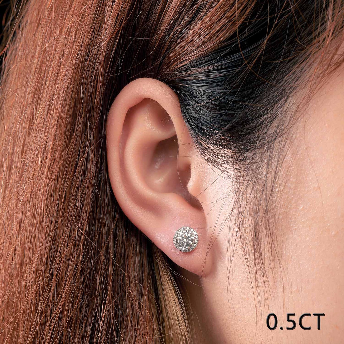 925 Sterling Silver Real 0.5-2CT Moissanite Stone Round Stud Earrings For Women Men Fashion Jewelry Pass Diamond Test