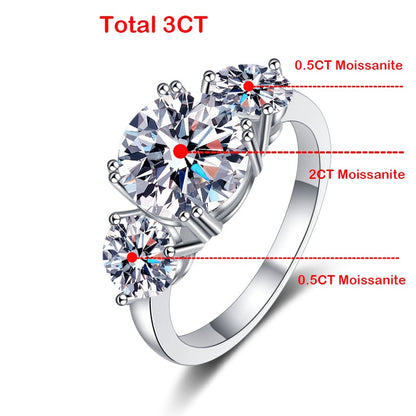 4ct 100% Moissanite Diamond Ring for Women 18K Yellow Gold Wedding Band Bridal Jewelry S925 Sterling Silver Wholesale GRA