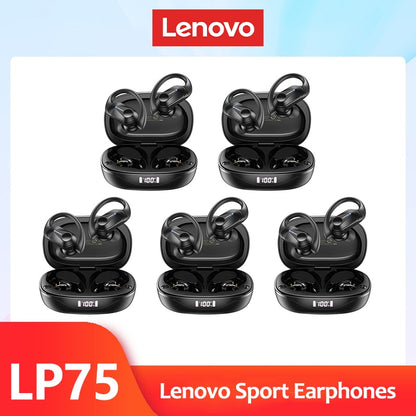 Lenovo LP75 TWS Sports Earphones Bluetooth 5.3 Wireless Headphones Waterproof HiFi Stereo Noise Reduction Earbuds with Mic