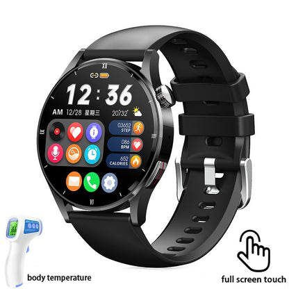 Lige Watch For Men Smart Watch AMOLED HD Screen Body Temperature Detection Ai Smart Voice Smartwatch 2023 Bluetooth Call Clock