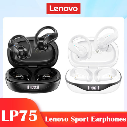 Lenovo LP75 TWS Sports Earphones Bluetooth 5.3 Wireless Headphones Waterproof HiFi Stereo Noise Reduction Earbuds with Mic