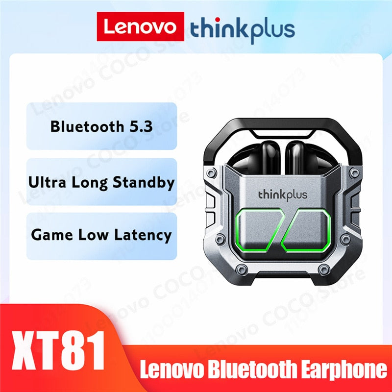 Lenovo XT81 Bluetooth Earphones Wireless Headphones Gamer Headset Waterproof TWS Noise Reduction With Microphone Sports Earbuds