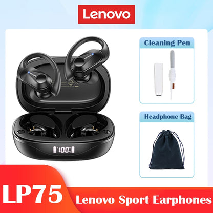 Lenovo LP75 TWS Sports Earphones Bluetooth 5.3 Wireless Headphones Waterproof HiFi Stereo Noise Reduction Earbuds with Mic