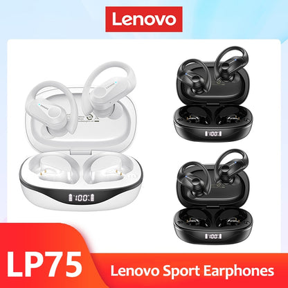 Lenovo LP75 TWS Sports Earphones Bluetooth 5.3 Wireless Headphones Waterproof HiFi Stereo Noise Reduction Earbuds with Mic