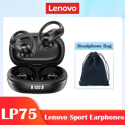 Lenovo LP75 TWS Sports Earphones Bluetooth 5.3 Wireless Headphones Waterproof HiFi Stereo Noise Reduction Earbuds with Mic