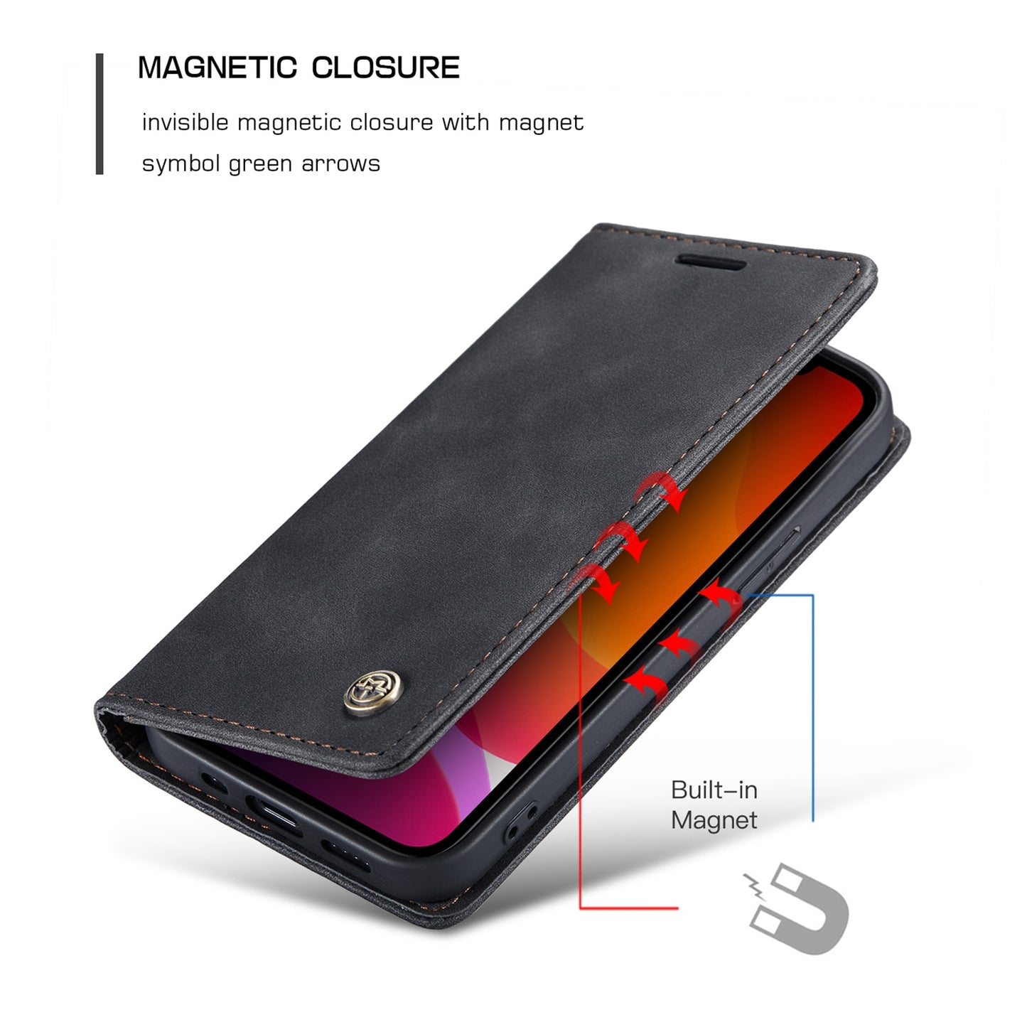 CaseMe Flip Case For iPhone 14 13 12 Mini Pro Max Retro Magnetic Card Leather Wallet For iPhone 11 Pro 8 7Plus XR XS Max SE 2020