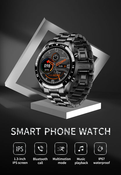 LIGE 2023 Full Circle Touch Screen Steel Band Luxury Bluetooth Call Men Smart Watch Waterproof Sport Activity Fitness Watch+Box