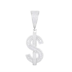 Bling Moissanite Dollar Pendant Necklace For Men Women 925 Sterling Silver Iced Out Choker Necklaces Hiphop Rap Rock Jewelry