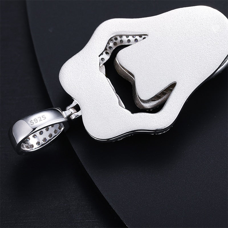 Hip Hop Iced Out Moissanite Sexy Mouth Lip Dripping Money Dollar Pendant 925 Silver Glowing In Dark Men Women Jewelry