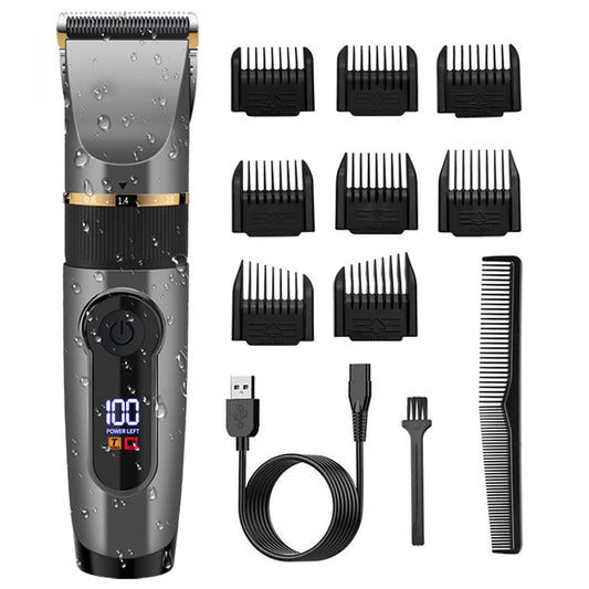 Professional cordless hair trimmer for men kit adjustable beard & body hair clipper electric rechargeable haircut machine washable