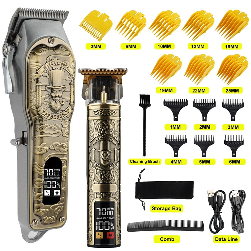 Set Dragon Professional Hair Clipper Cordless Hair Trimmer For Men Shaver Hair Cutting Machine Barber Machin Beard