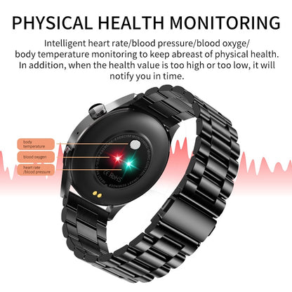 Lige Watch For Men Smart Watch AMOLED HD Screen Body Temperature Detection Ai Smart Voice Smartwatch 2023 Bluetooth Call Clock